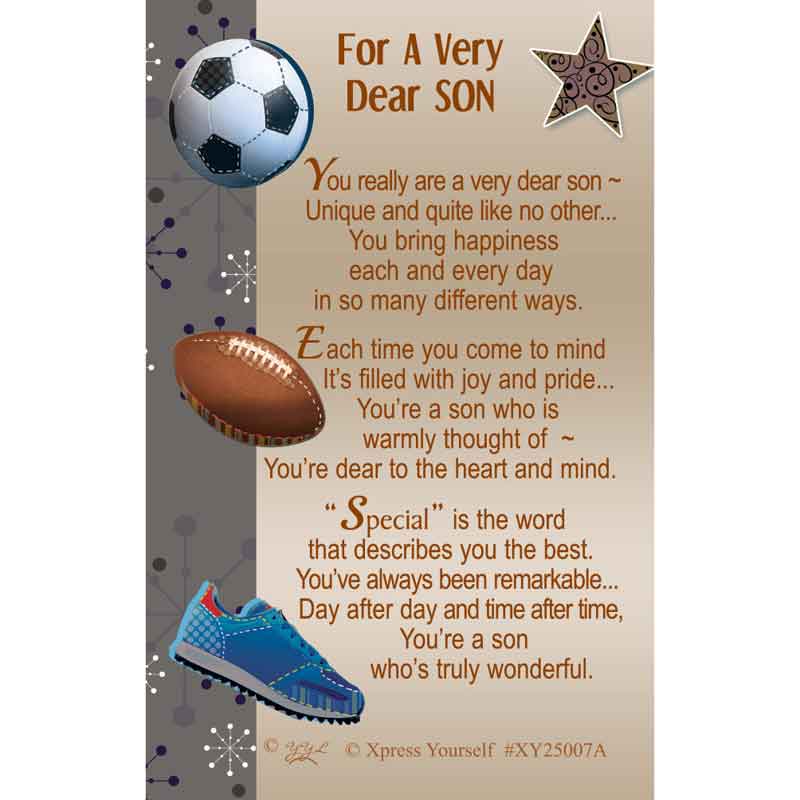 C25 A VERY DEAR SON KEEPSAKE CARD 6S