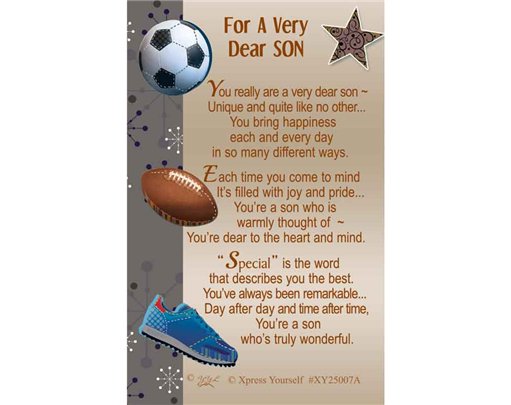 C25 A VERY DEAR SON KEEPSAKE CARD 6S