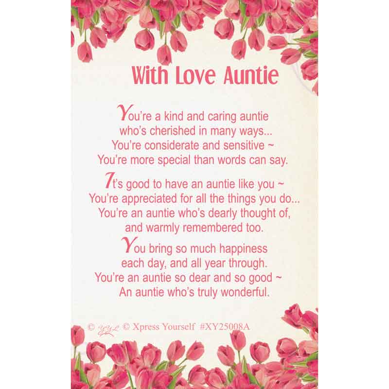 C25 WITH LOVE AUNTIE KEEPSAKE CARD 6S
