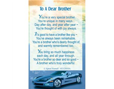 C25 WHAT IS A BROTHER? KEEPSAKE CARD 6S