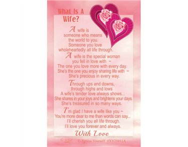 C25 WHAT IS A WIFE? KEEPSAKE CARD 6S