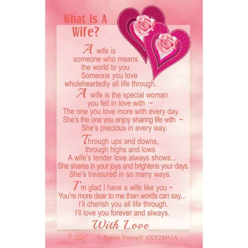 C25 WHAT IS A WIFE? KEEPSAKE CARD 6S