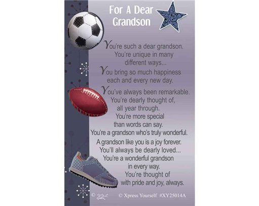 C25 WITH LOVE GRANDSON KEEPSAKE CARD 6S