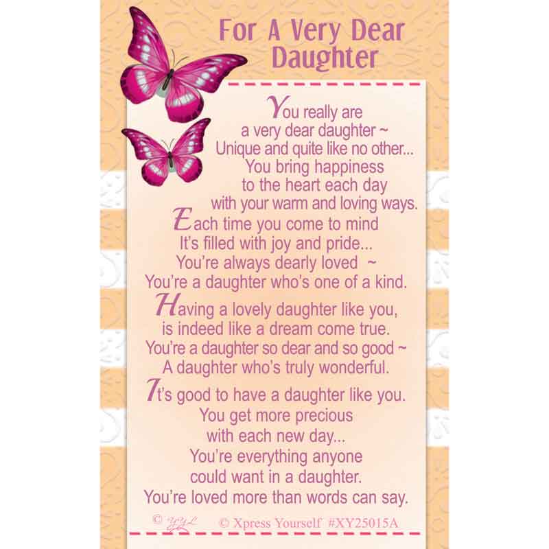 C25 VERY DEAR DAUGHTER KEEPSAKE CARD 6S