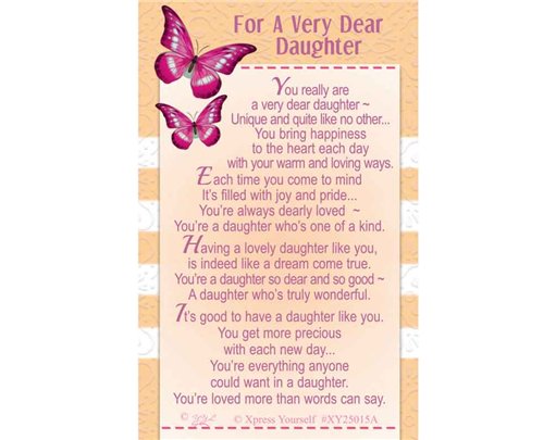 C25 VERY DEAR DAUGHTER KEEPSAKE CARD 6S