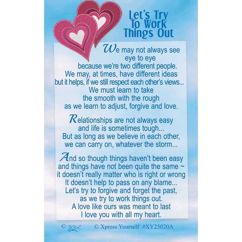 C25 LETS TRY TO WORK THINGS OUT KEEPSAKE CARD 6S
