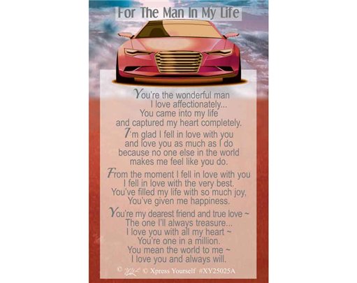 C25 FOR THE MAN IN MY LIFE KEEPSAKE CARD 6S