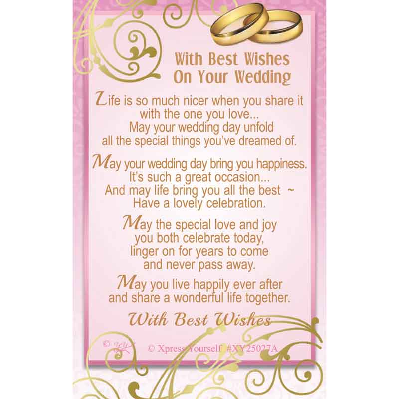 C25 BEST WISHES ON YOUR WEDDING DAY KEEPSAKE CARD 6S