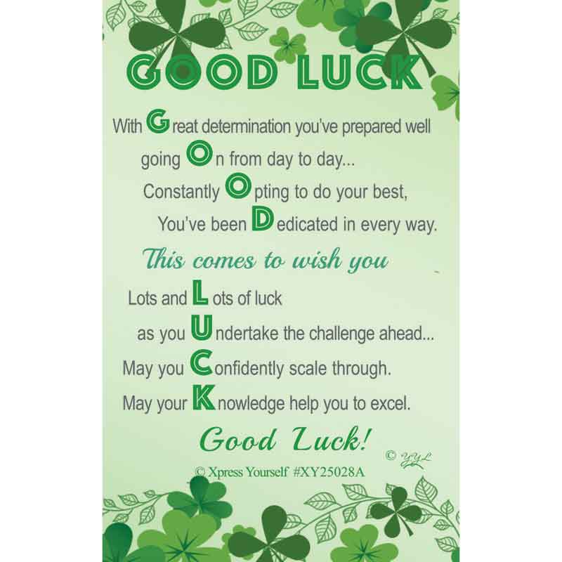 C25 GOOD LUCK KEEPSAKE CARD 6S