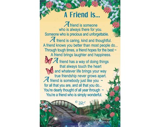C25 A FRIEND IS .. KEEPSAKE CARD 6S