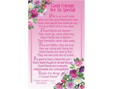 C25 GOOD FRIENDS ARE SO SPECIAL KEEPSAKE CARD 6S