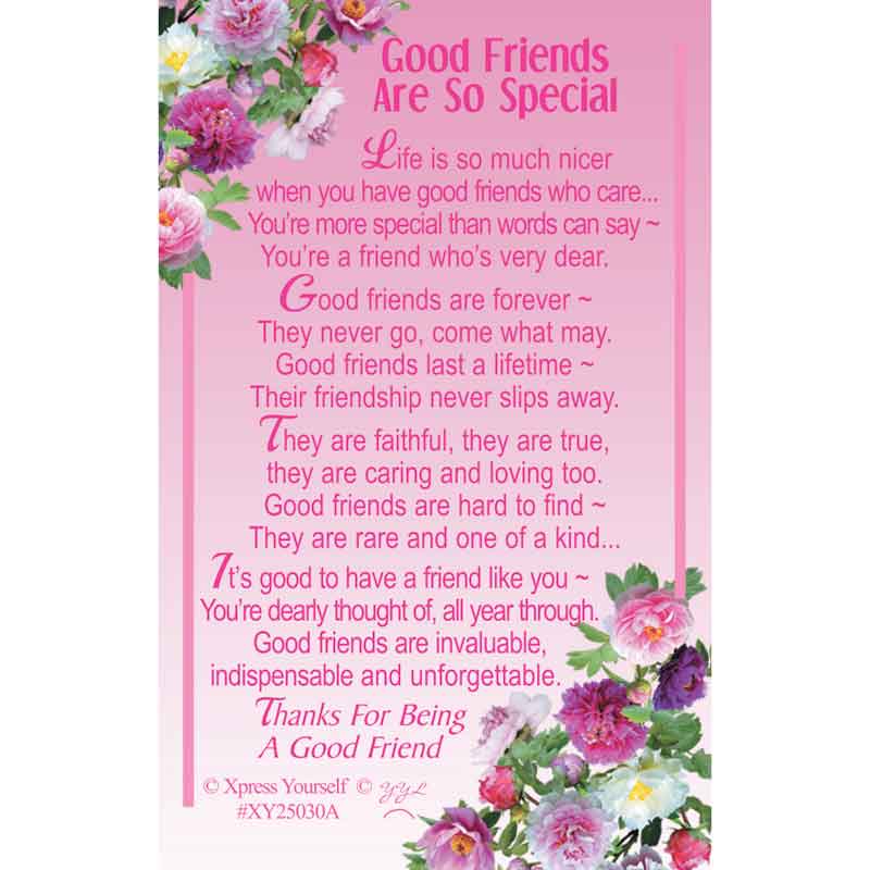 C25 GOOD FRIENDS ARE SO SPECIAL KEEPSAKE CARD 6S