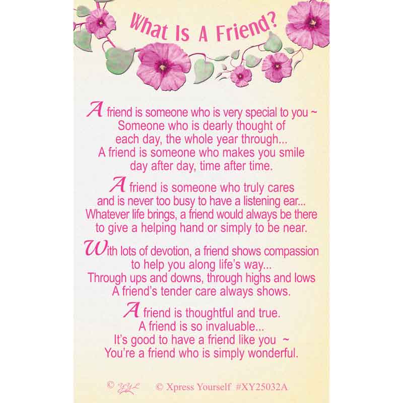 C25 WHAT IS A FRIEND KEEPSAKE CARD 6S