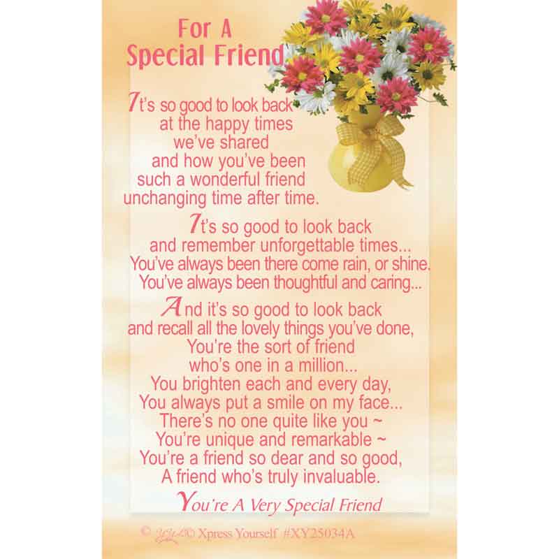 C25 FOR A SPECIAL FRIEND KEEPSAKE CARD 6S