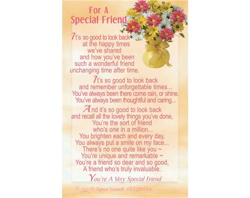 C25 FOR A SPECIAL FRIEND KEEPSAKE CARD 6S