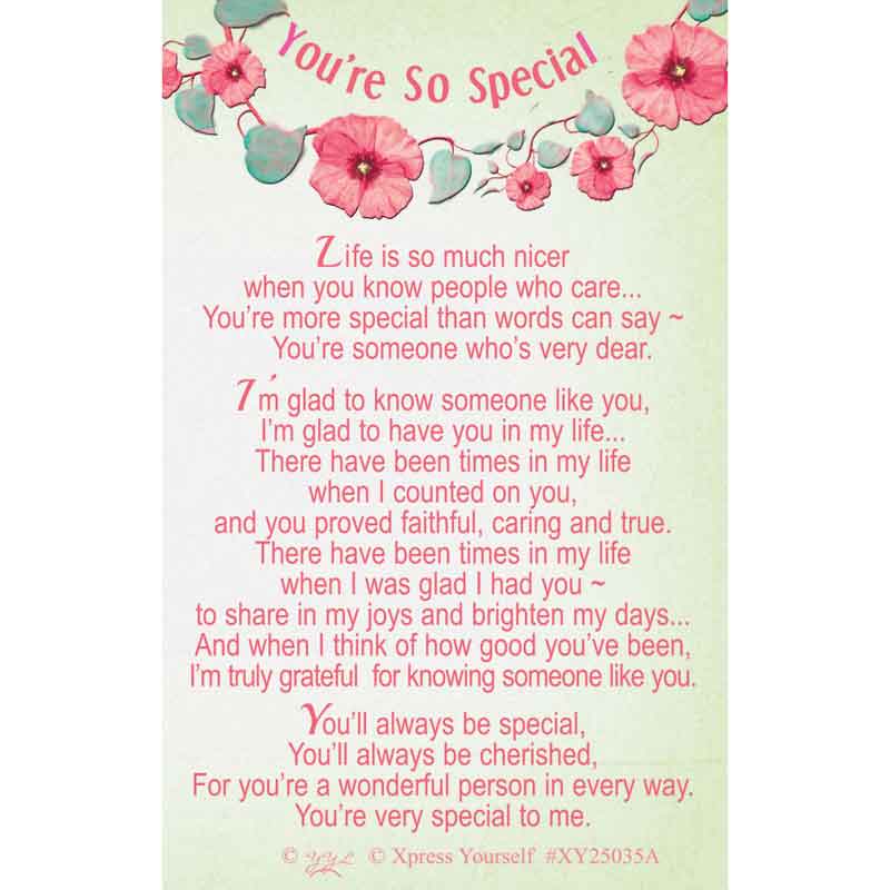 C25 YOU'RE SO SPECIAL KEEPSAKE CARD 6S