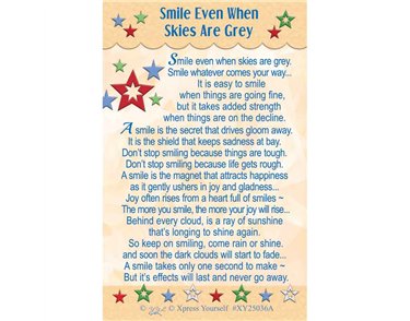 C25 SMILE EVEN WHEN SKIES ARE GREY KEEPSAKE CARD 6S