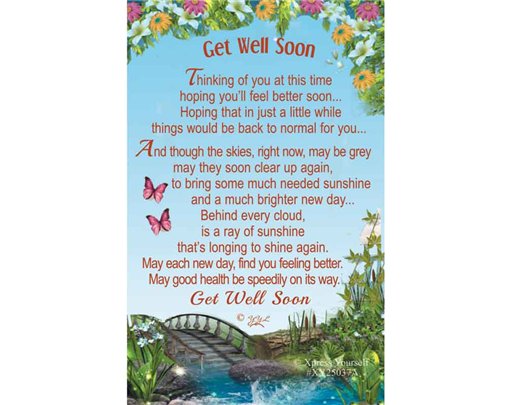 C25 GET WELL SOON KEEPSAKE CARD 6S