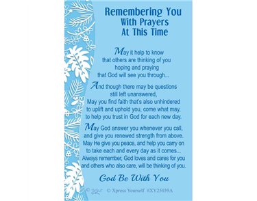C25 REMEMBERING YOU WITH PRAYERS KEEPSAKE CARD 6S