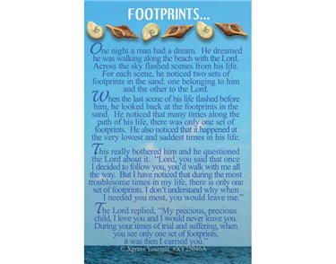 C25 FOOTPRINTS IN THE SAND KEEPSAKE CARD 6S