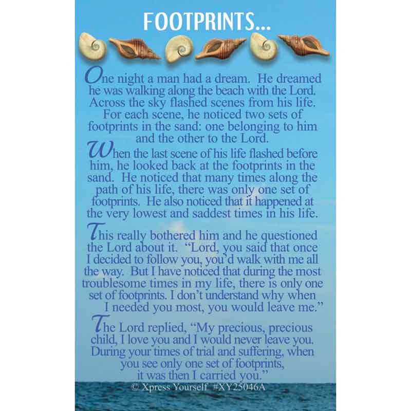 C25 FOOTPRINTS IN THE SAND KEEPSAKE CARD 6S