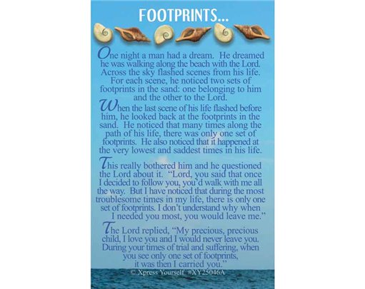 C25 FOOTPRINTS IN THE SAND KEEPSAKE CARD 6S