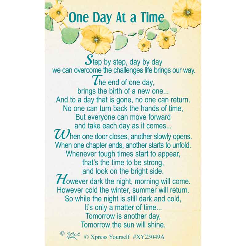 C25 ONE DAY AT A TIME KEEPSAKE CARD 6S