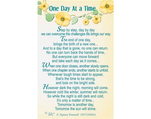 C25 ONE DAY AT A TIME KEEPSAKE CARD 6S