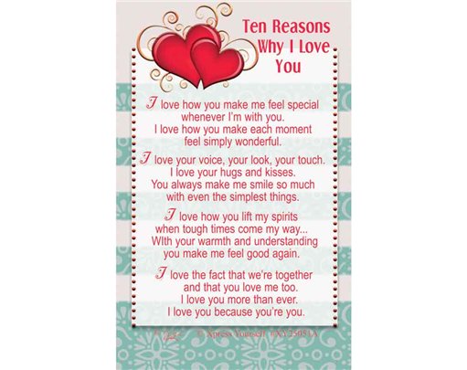 C25 10 REASONS WHY I LOVE YOU KEEPSAKE CARD 6S