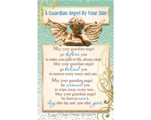 C25 A GUARDIAN ANGEL BY YOUR SIDE KEEPSAKE CARD 6S