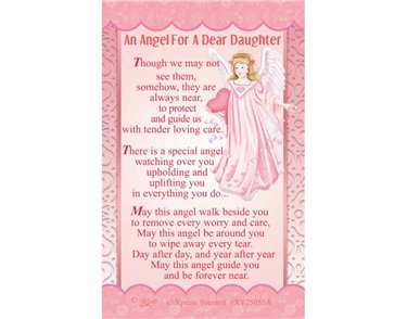 C25 AN ANGEL FOR YOUR DAUGHTER KEEPSAKE CARD 6S