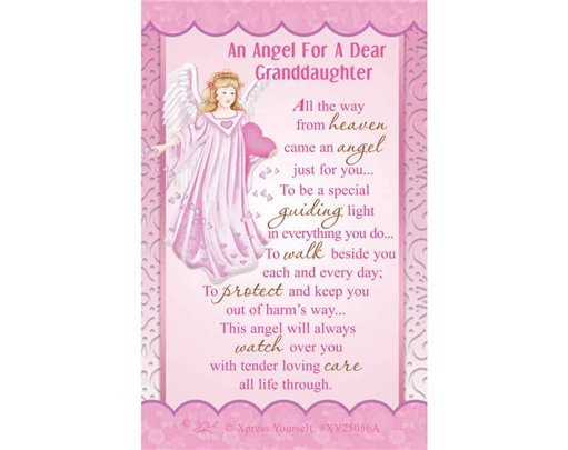 C25 AN ANGEL FOR YOUR GRANDDAUGHTER KEEPSAKE CARD 6S