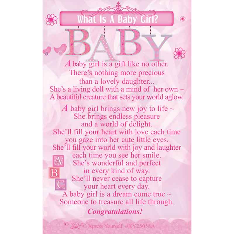 C25 WHAT IS A BABY GIRL KEEPSAKE CARD 6S