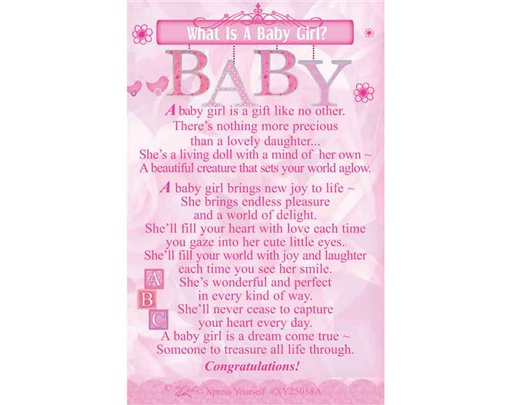 C25 WHAT IS A BABY GIRL KEEPSAKE CARD 6S