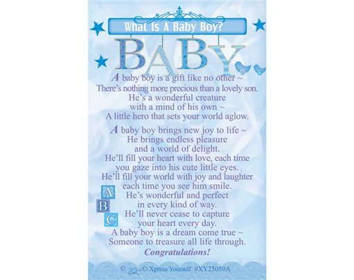 C25 WHAT IS A BABY BOY KEEPSAKE CARD 6S
