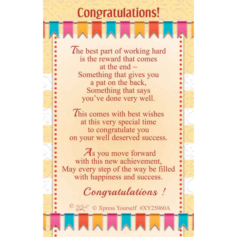C25 CONGRATULATIONS KEEPSAKE CARD 6S