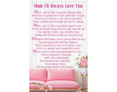 C25 MUM I'LL ALWAYS LOVE YOU KEEPSAKE CARD 6S