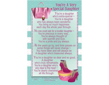 C25 YOU'RE A VERY SPECIAL DAUGHTER KEEPSAKE CARD 6S