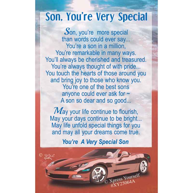 C25 SON YOU'RE VERY SPECIAL KEEPSAKE CARD 6S