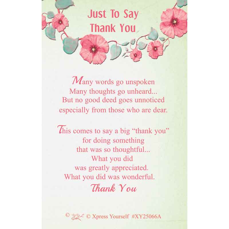 C25 JUST TO SAY THANK YOU KEEPSAKE CARD 6S