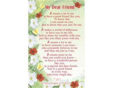 C25 MY DEAR FRIEND KEEPSAKE CARD 6S