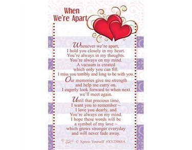 C25 WHEN WE'RE APART KEEPSAKE CARD 6S