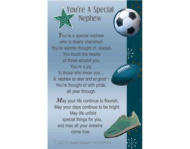 C25 YOU'RE A SPECIAL NEPHEW KEEPSAKE CARD 6S