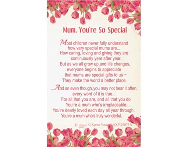 C25 MUM, YOU'RE SO SPECIAL KEEPSAKE CARD 6S