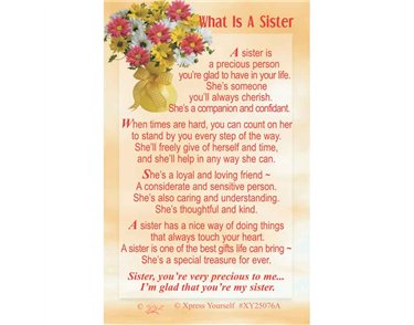 C25 WHAT IS A SISTER KEEPSAKE CARD 6S