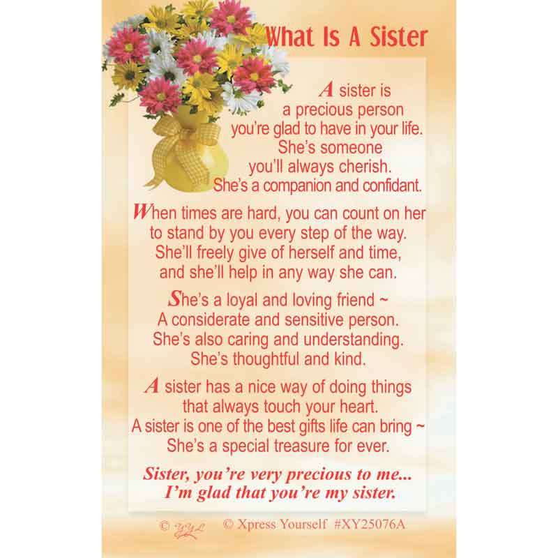 C25 WHAT IS A SISTER KEEPSAKE CARD 6S