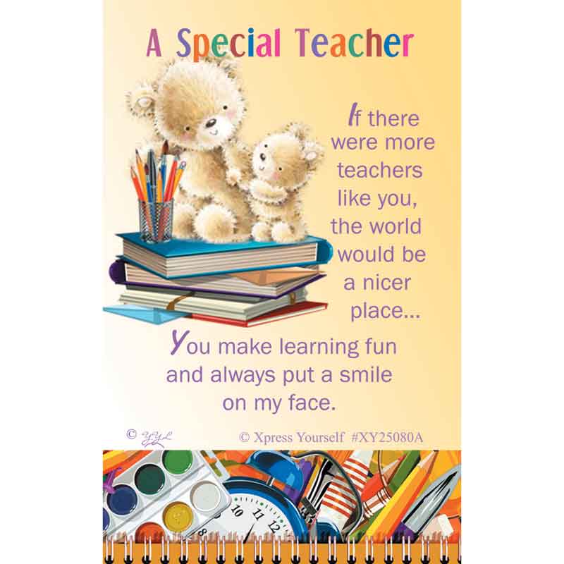 C25 A SPECIAL TEACHER KEEPSAKE CARD 6S
