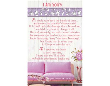 C25 I AM SORRY KEEPSAKE CARD 6S