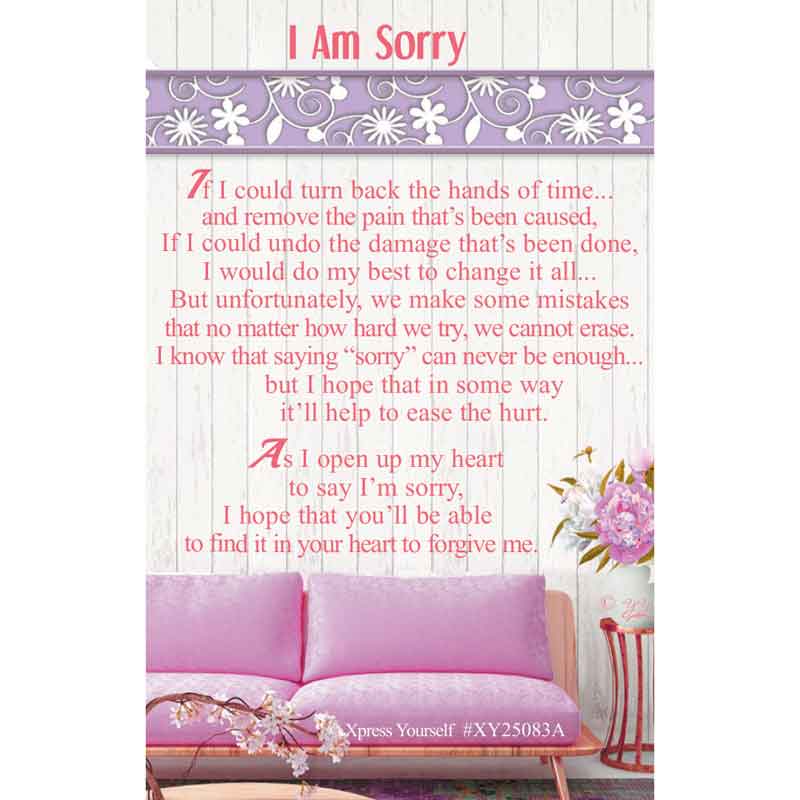 C25 I AM SORRY KEEPSAKE CARD 6S