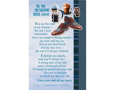 C25 TO MY HUSBAND WITH LOVE KEEPSAKE CARD 6S